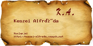 Keszei Alfréda névjegykártya